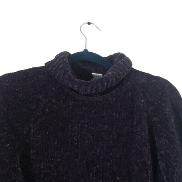 Vintage 90s  Jackson Maxwell Woens Purple Confetti Turtleneck Sweater size M - Picture 4 of 6
